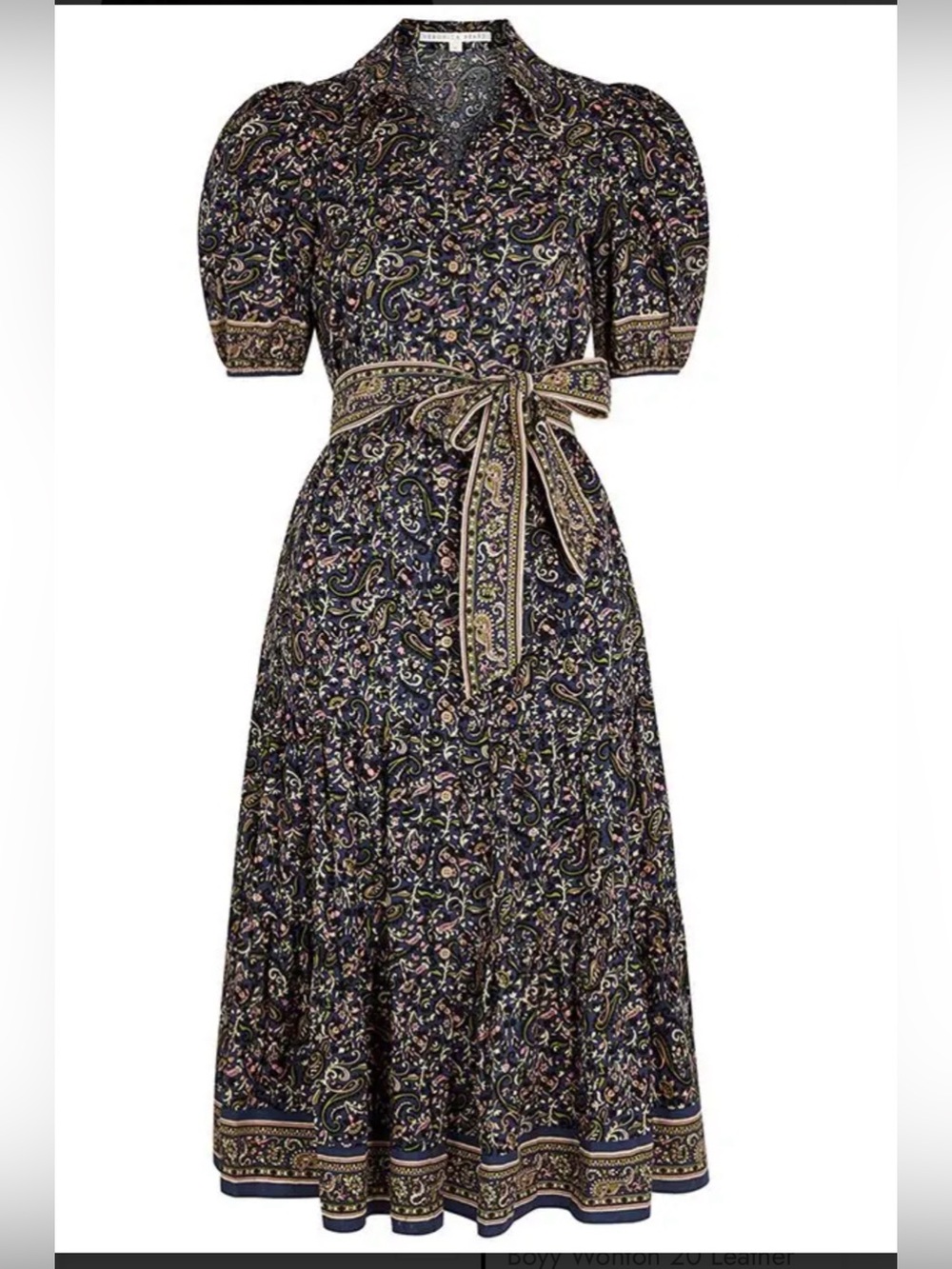 Veronica Beard Eunice Cotton Midi Dress with Puff Sleeves
